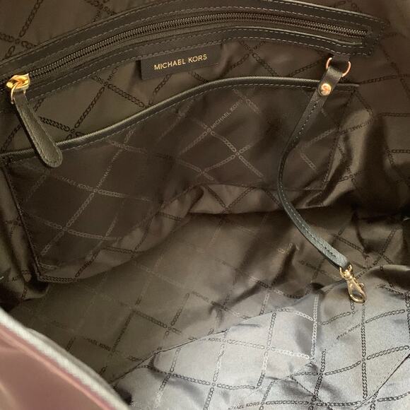 MICHAEL KORS Large Black Gabardine Nylon EVA Shopper Tote Saffiano Leather Trim - Picture 12 of 16